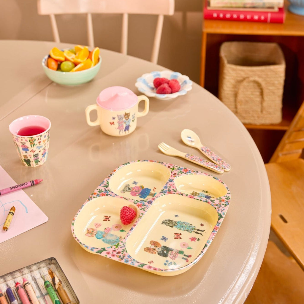 Melamine Kids Cup with Nathalie Lété Print - Pink - Small - 160 ml