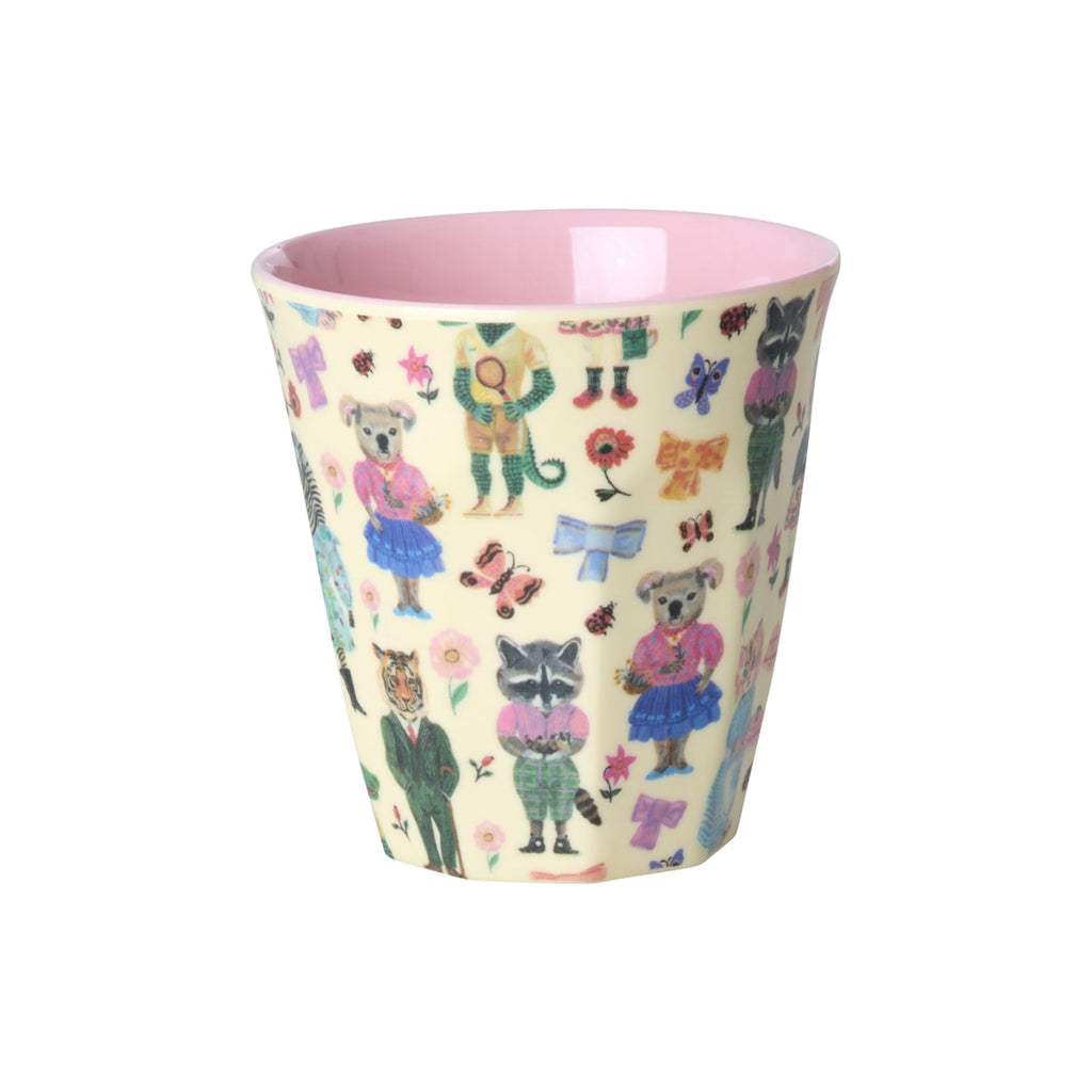 Melamine Kids Cup with Nathalie Lété Print - Pink - Small - 160 ml