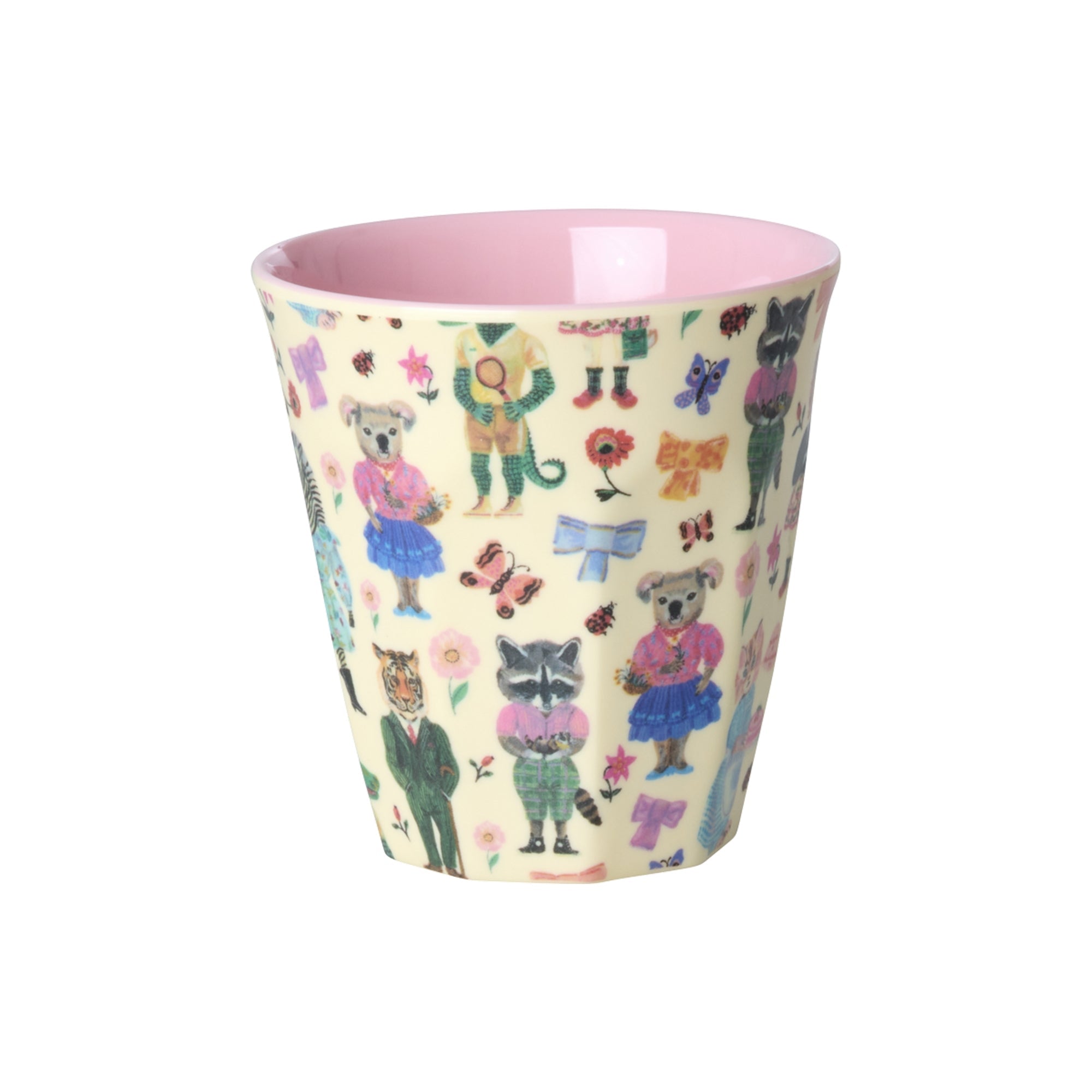 Melamine Kids Cup with Nathalie Lété Print - Pink - Small - 160 ml