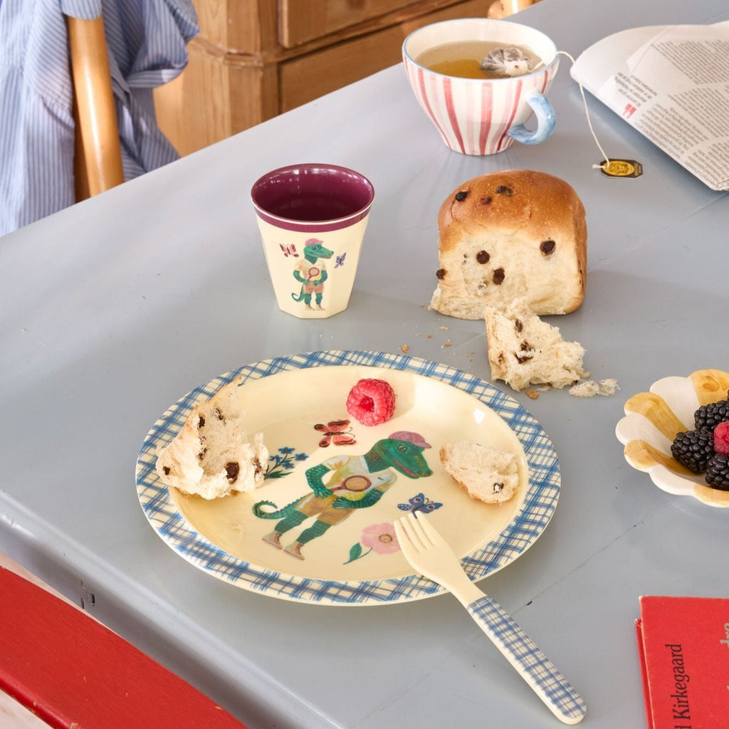 Melamine Kids Lunch Plate with Nathalie Lété Print - Blue