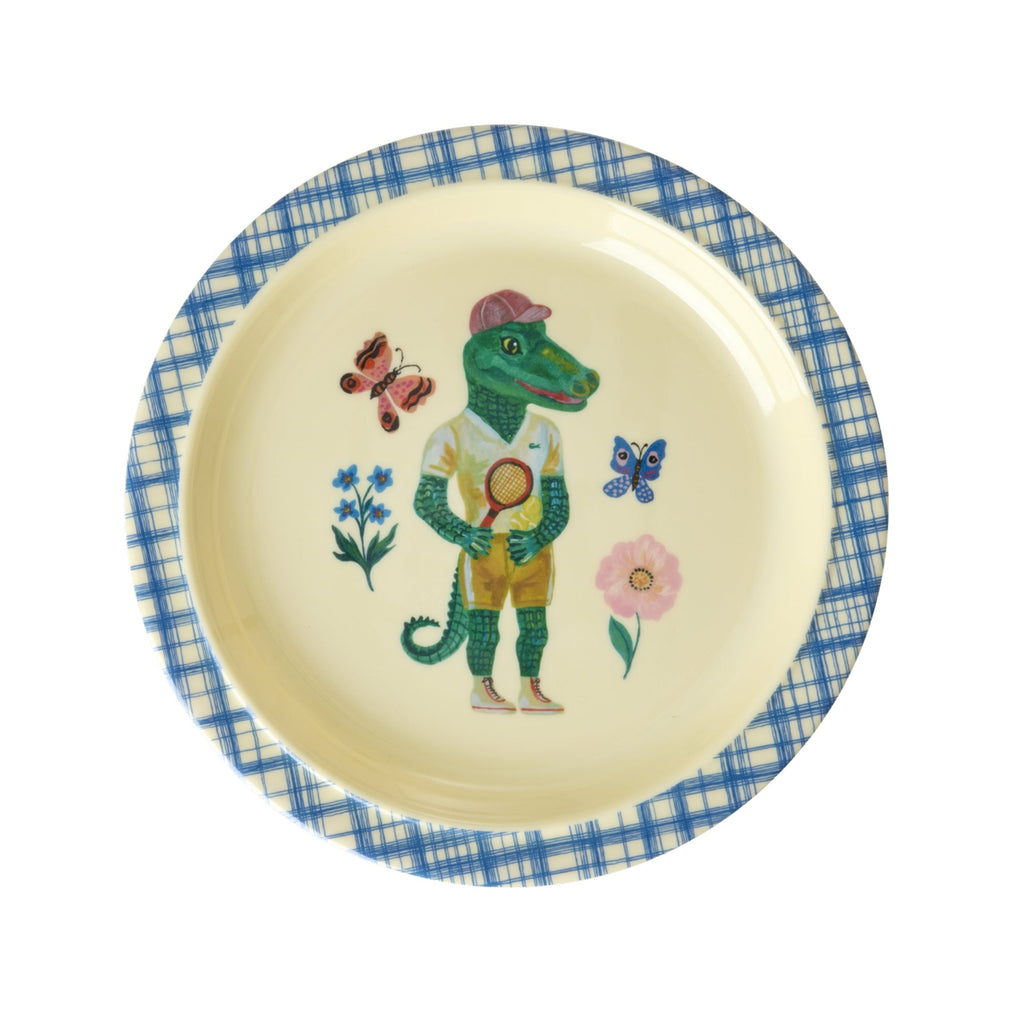 Melamine Kids Lunch Plate with Nathalie Lété Print - Blue