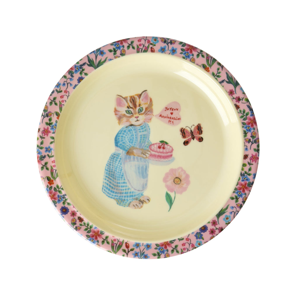Melamine Kids Lunch Plate with Nathalie Lété Print - Pink