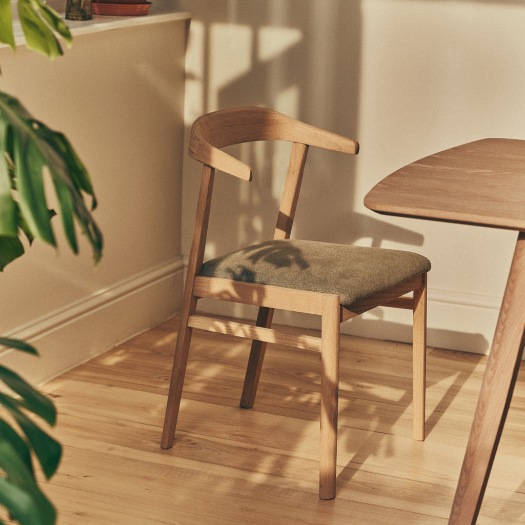 Borough Oak Dining Chair, Signature Linen Moss