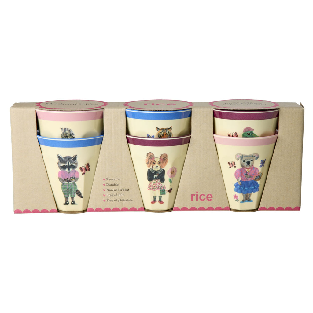 Melamine Cups with Nathalie Lété Prints - Medium - 6 Pack - 250 ml