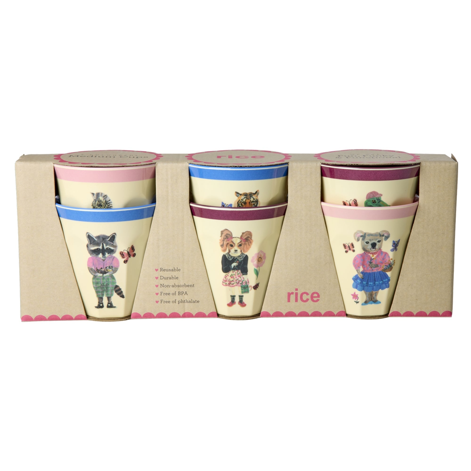 Melamine Cups with Nathalie Lété Prints - Medium - 6 Pack - 250 ml