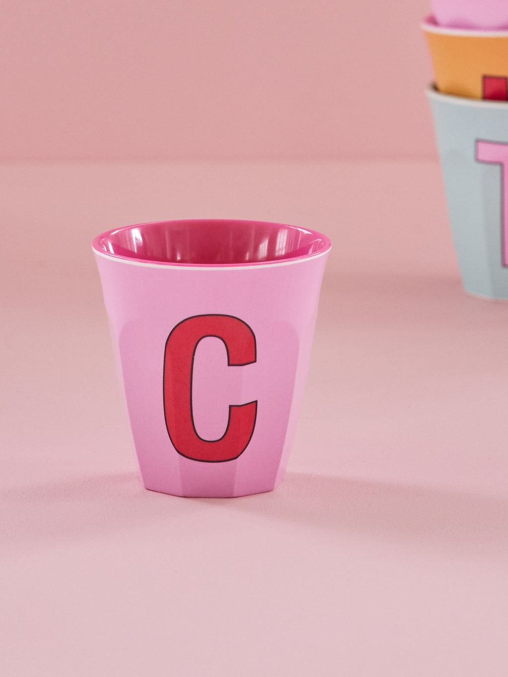 Melamine Alphabet Cup - Pinks