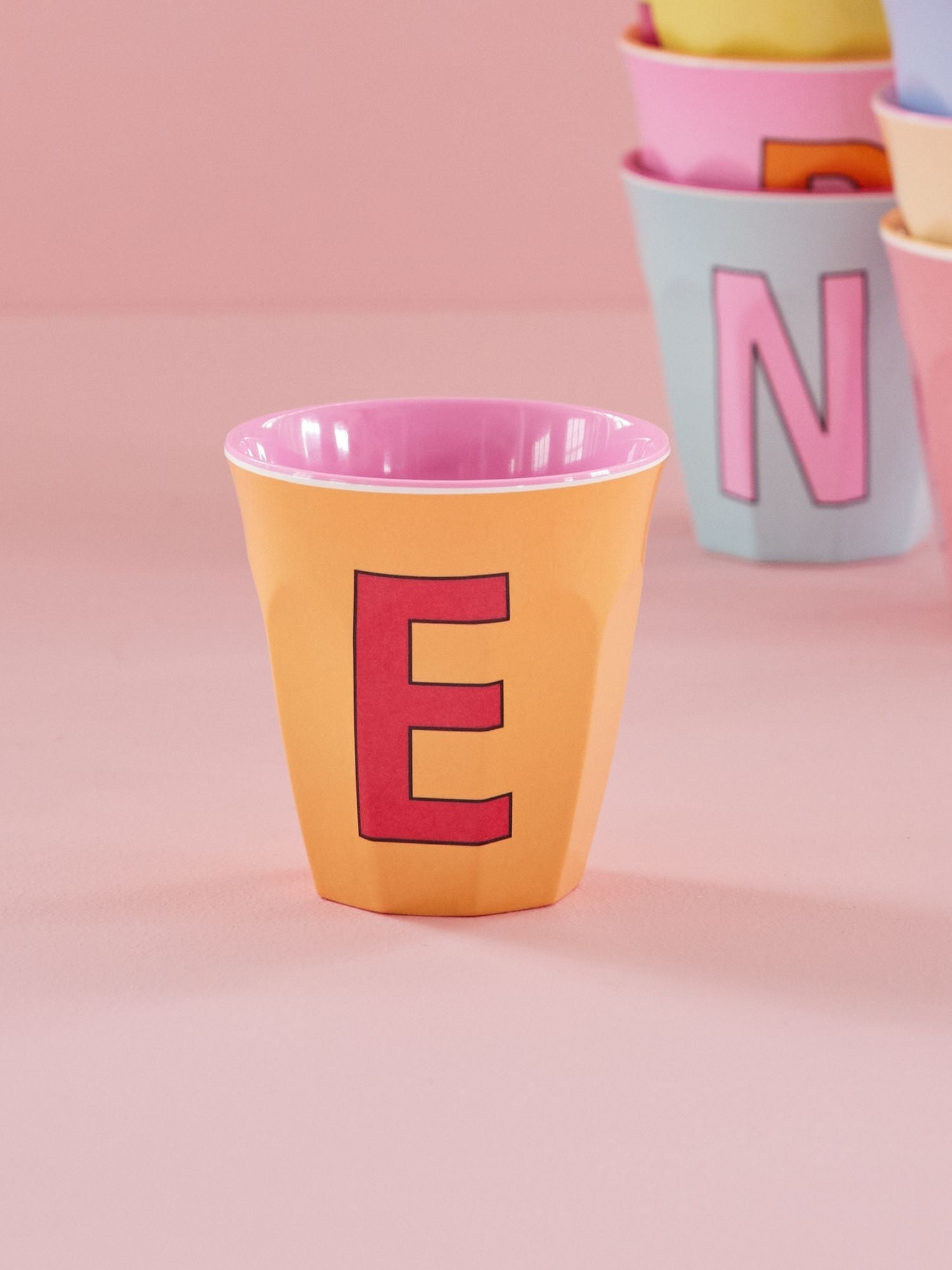 Melamine Alphabet Cup - Pinks
