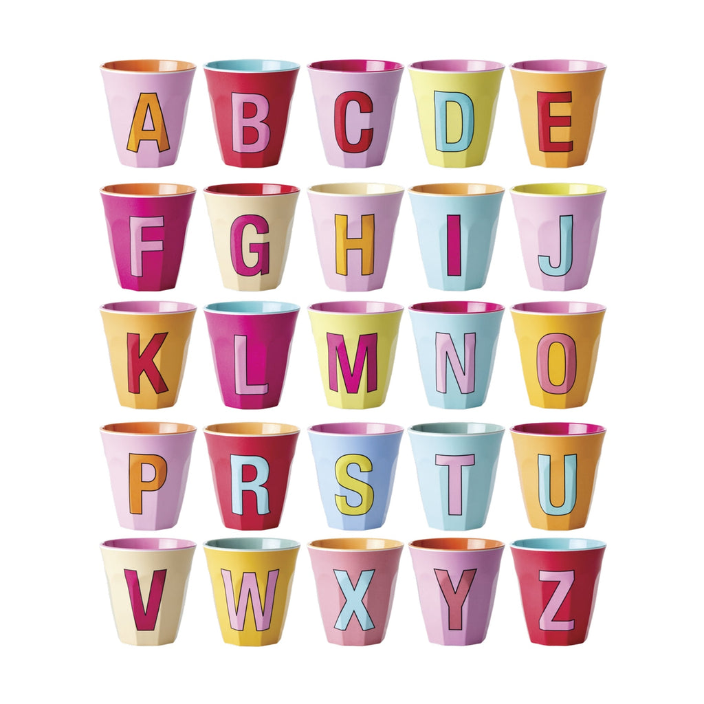 Melamine Alphabet Cup - Pinks