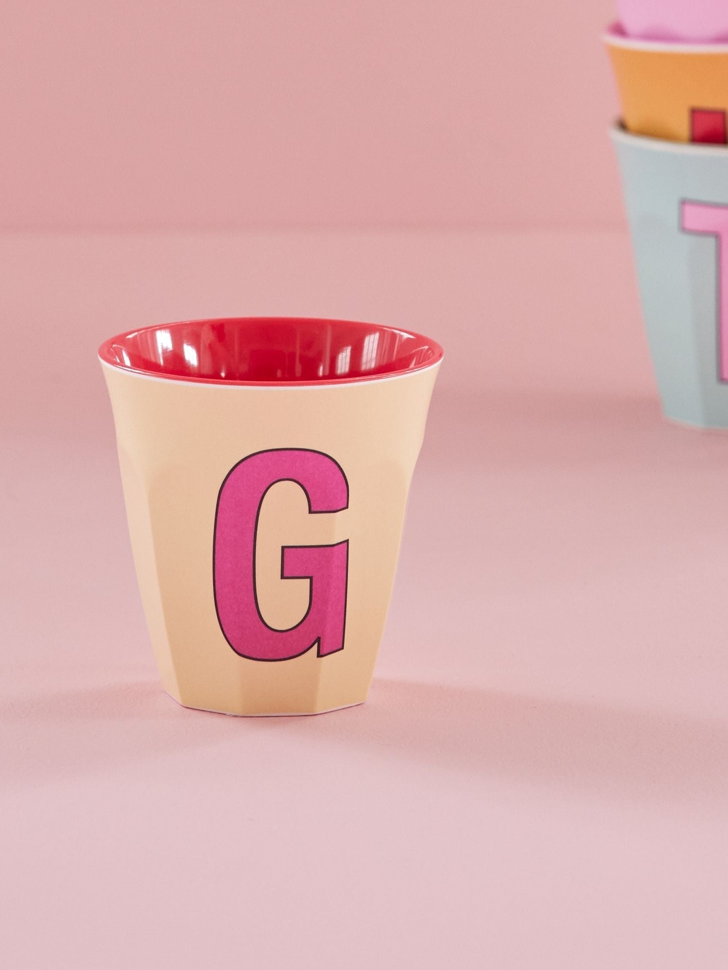 Melamine Alphabet Cup - Pinks