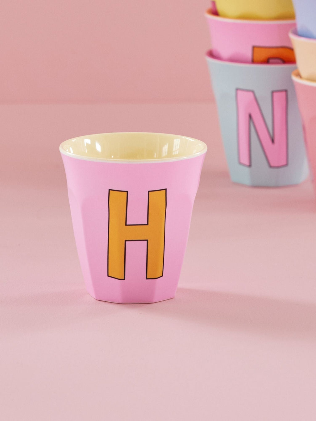 Melamine Alphabet Cup - Pinks