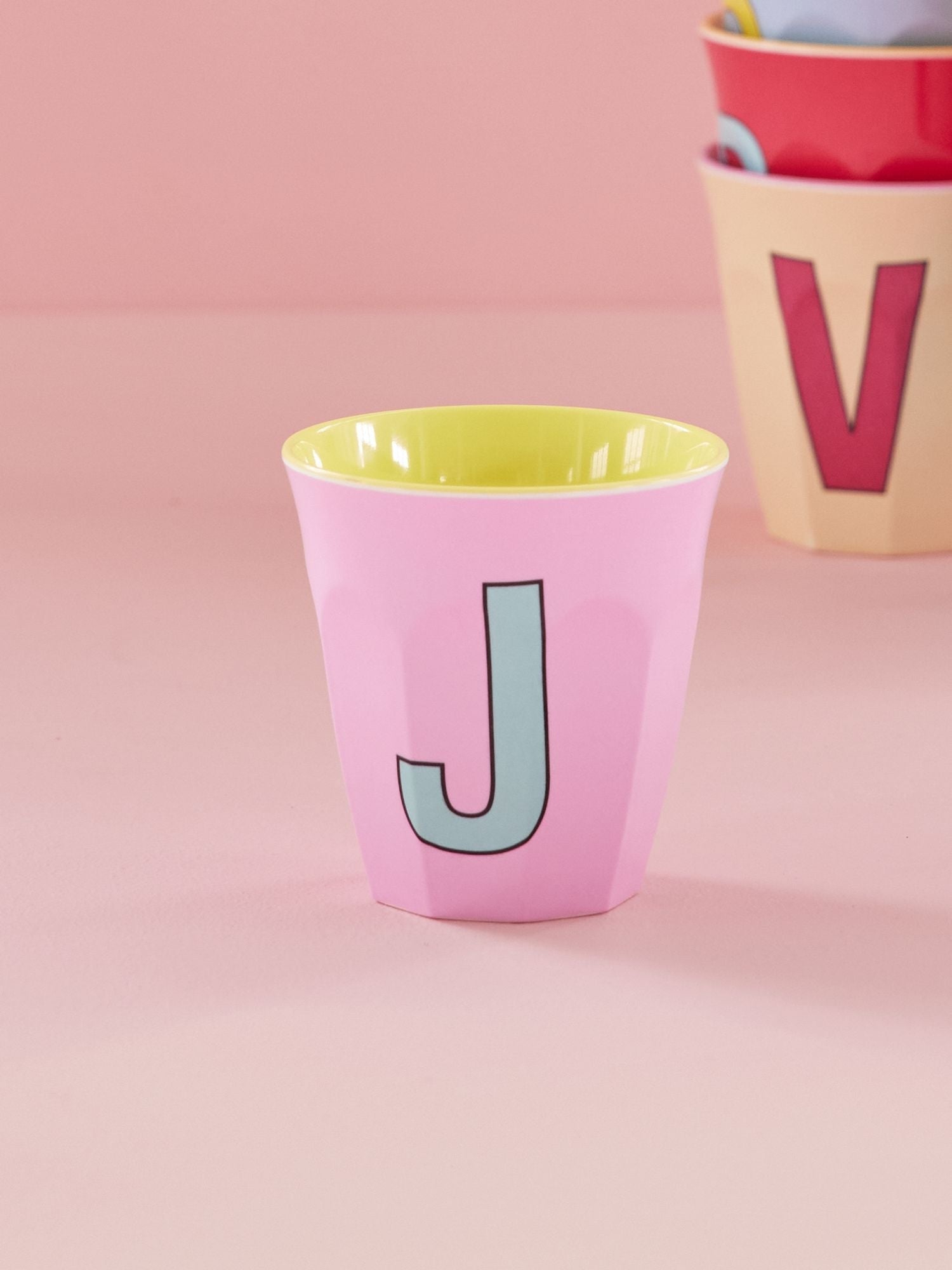 Melamine Alphabet Cup - Pinks