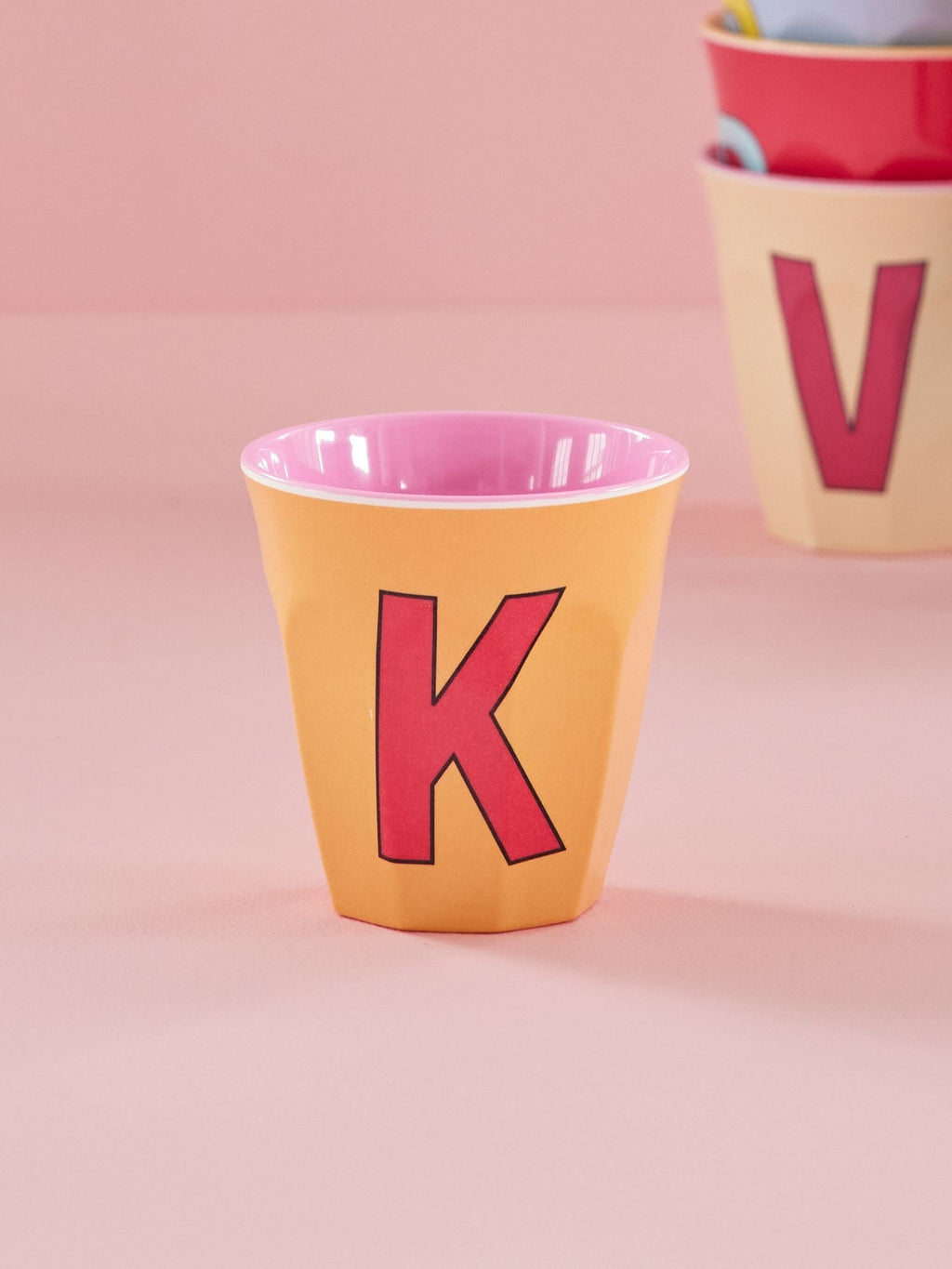 Melamine Alphabet Cup - Pinks