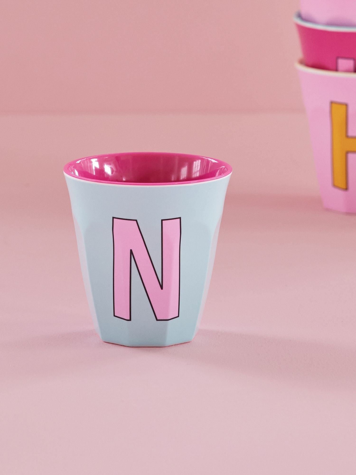 Melamine Alphabet Cup - Pinks