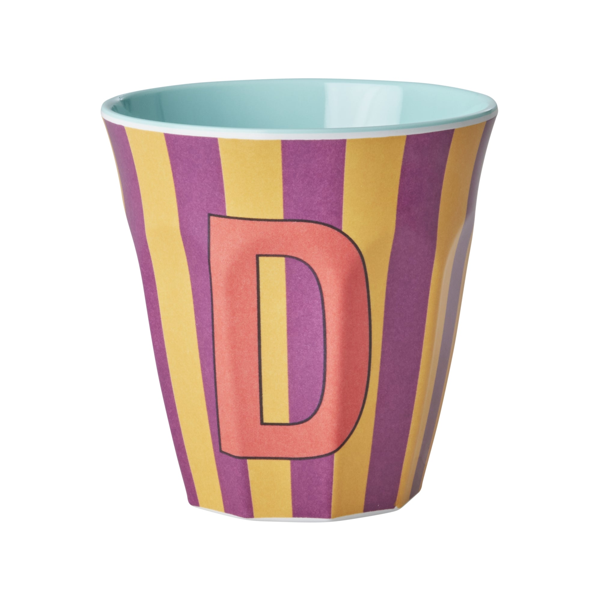 Melamine Alphabet Cup - Stripes - Pink - Medium - 250 ml