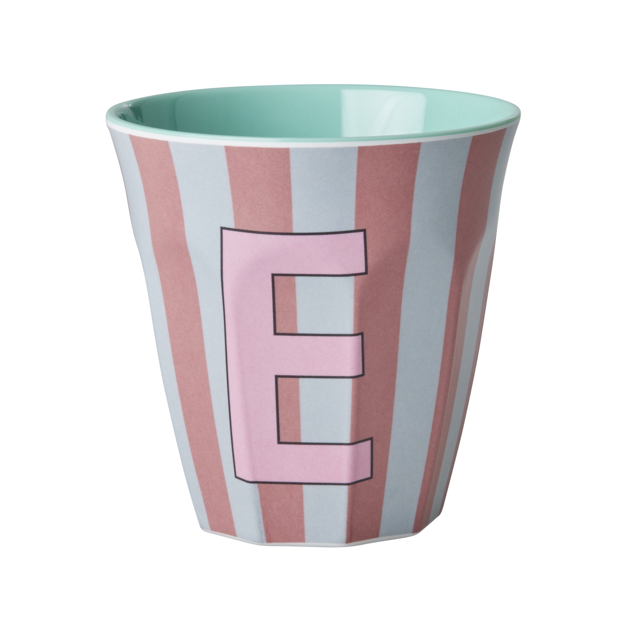 Melamine Alphabet Cup - Stripes - Pink - Medium - 250 ml