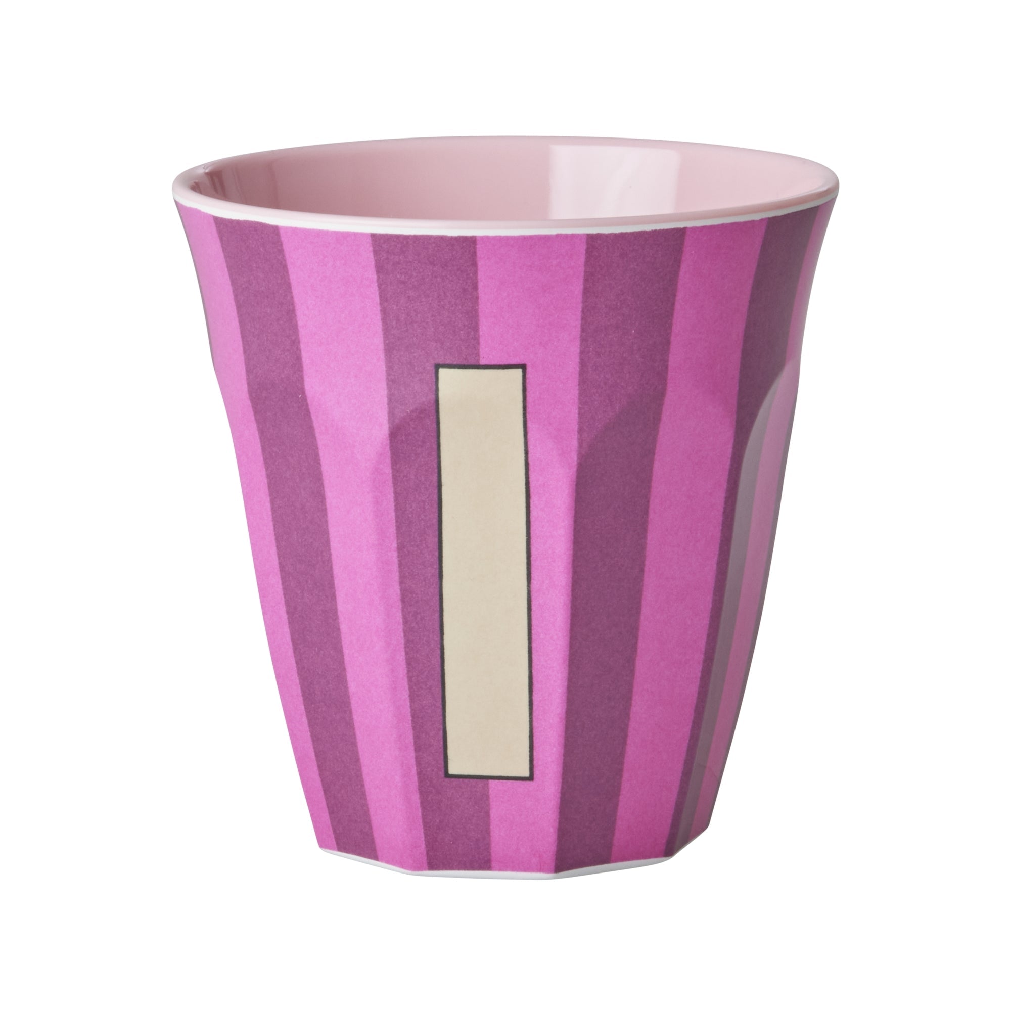 Melamine Alphabet Cup - Stripes - Pink - Medium - 250 ml