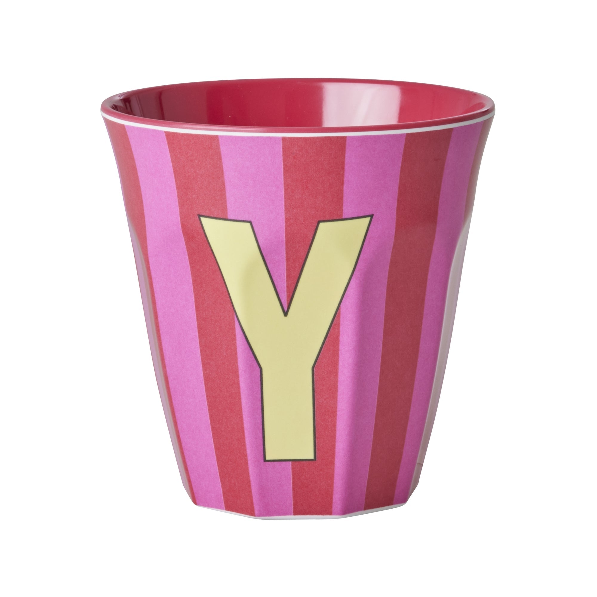 Melamine Alphabet Cup - Stripes - Pink - Medium - 250 ml