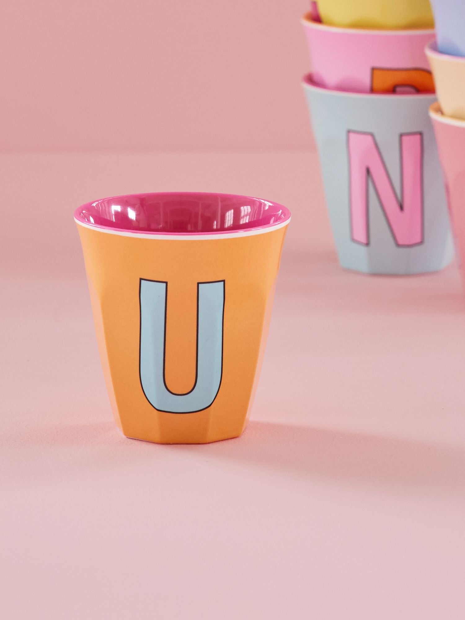 Melamine Alphabet Cup - Pinks