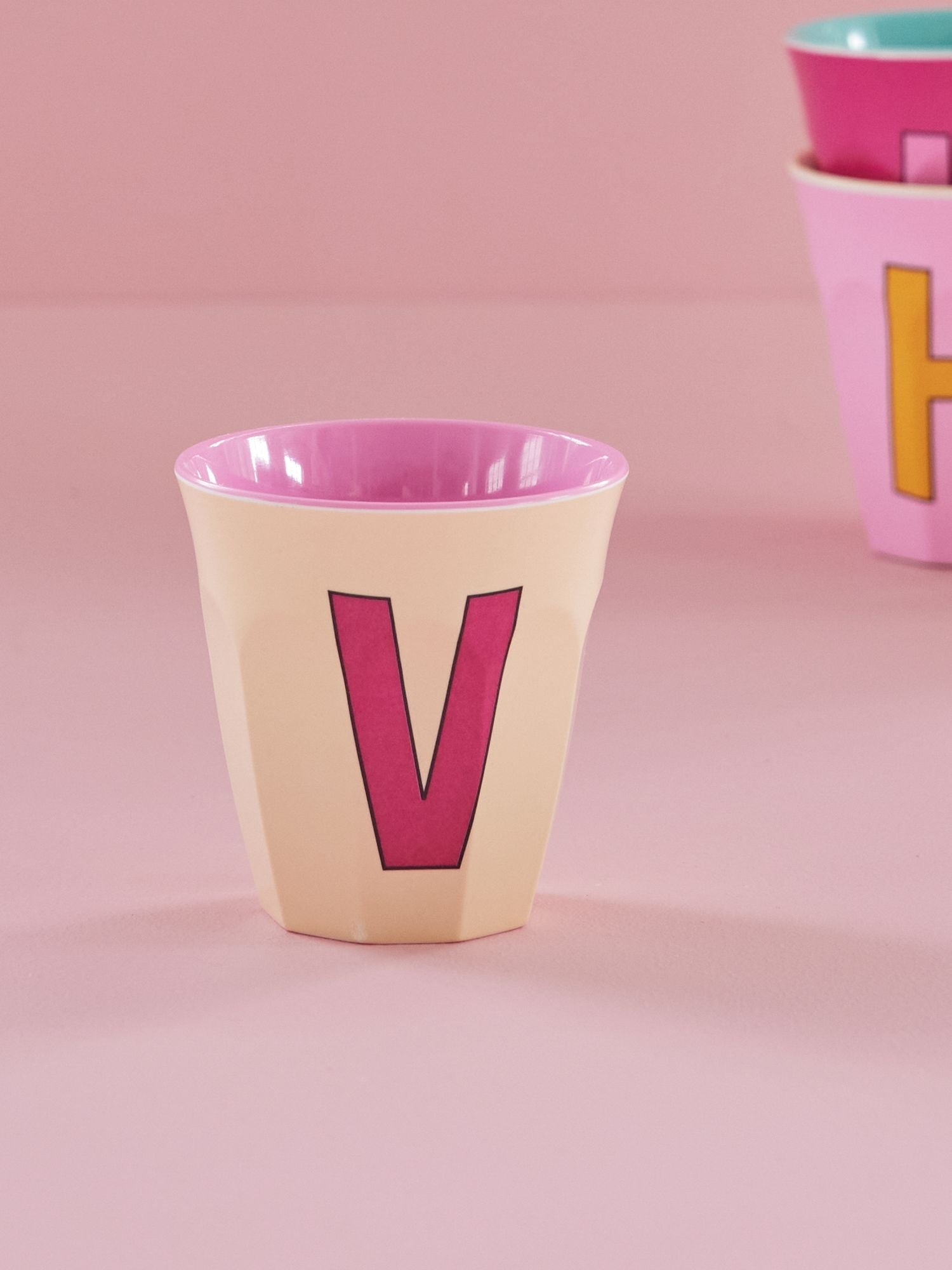 Melamine Alphabet Cup - Pinks