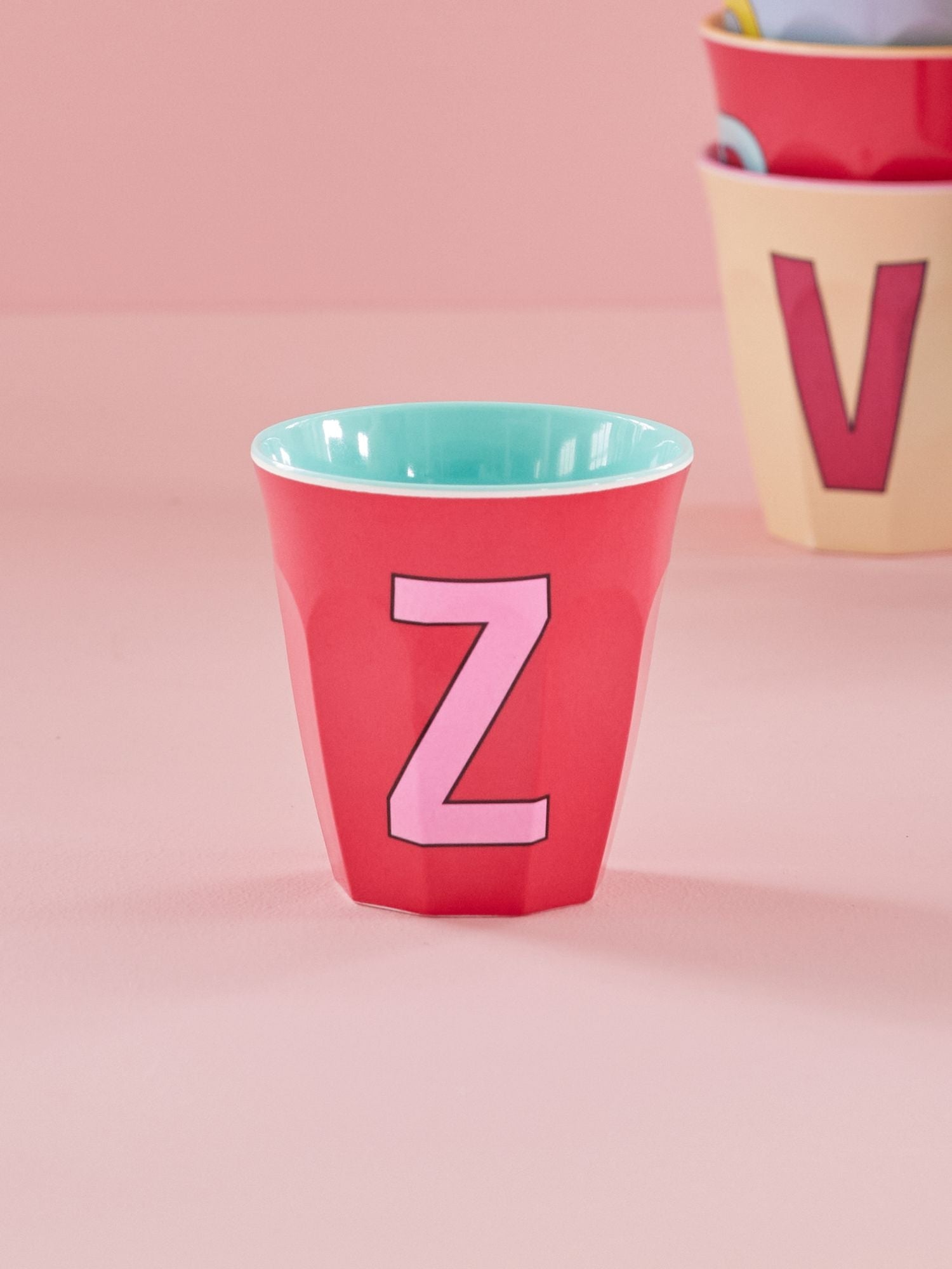 Melamine Alphabet Cup - Pinks