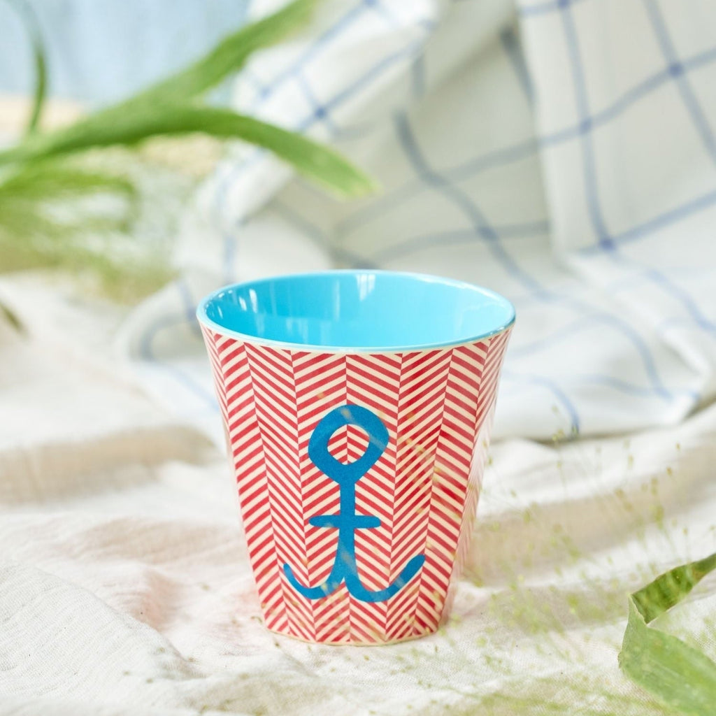 Melamine Cup with Anchor Print- Medium -250 ml
