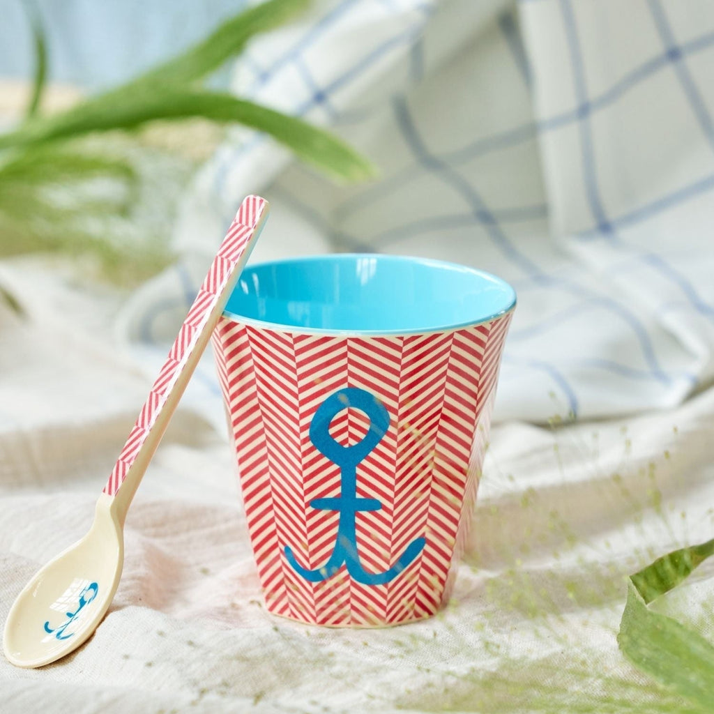 Melamine Cup with Anchor Print- Medium -250 ml