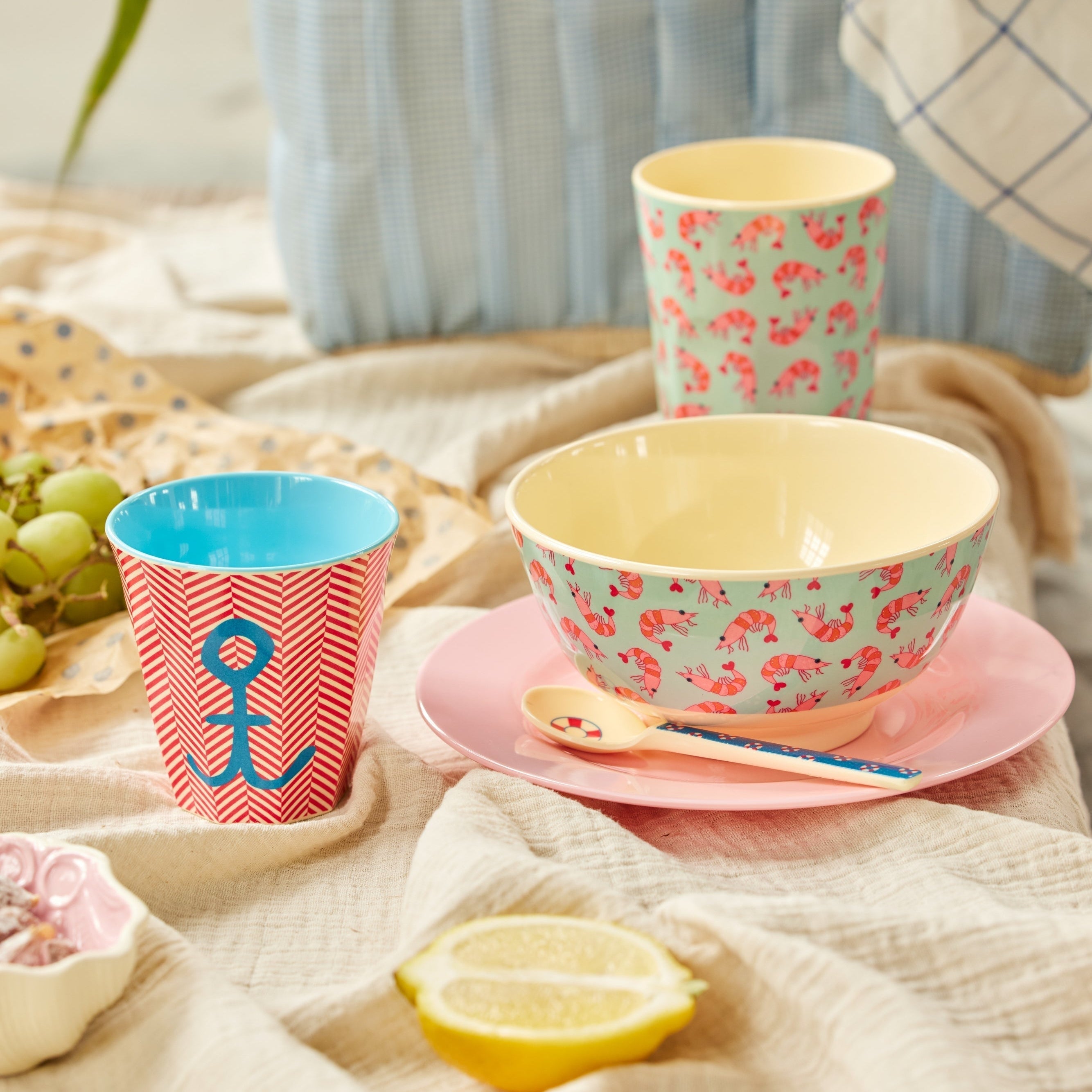 Melamine Cup with Anchor Print- Medium -250 ml