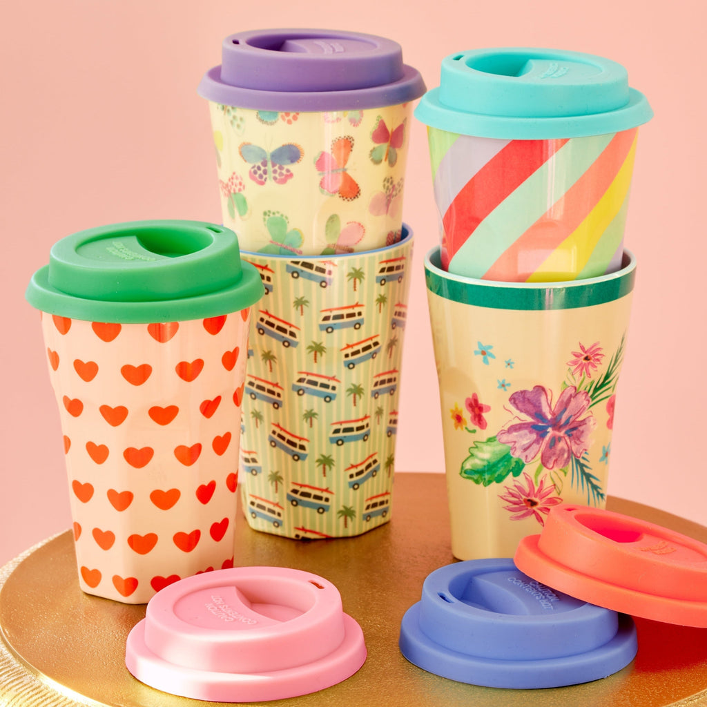 Set of 3 Silicone Lids for Tall Melamine Cups in 3 Asst. Pinkish Colours