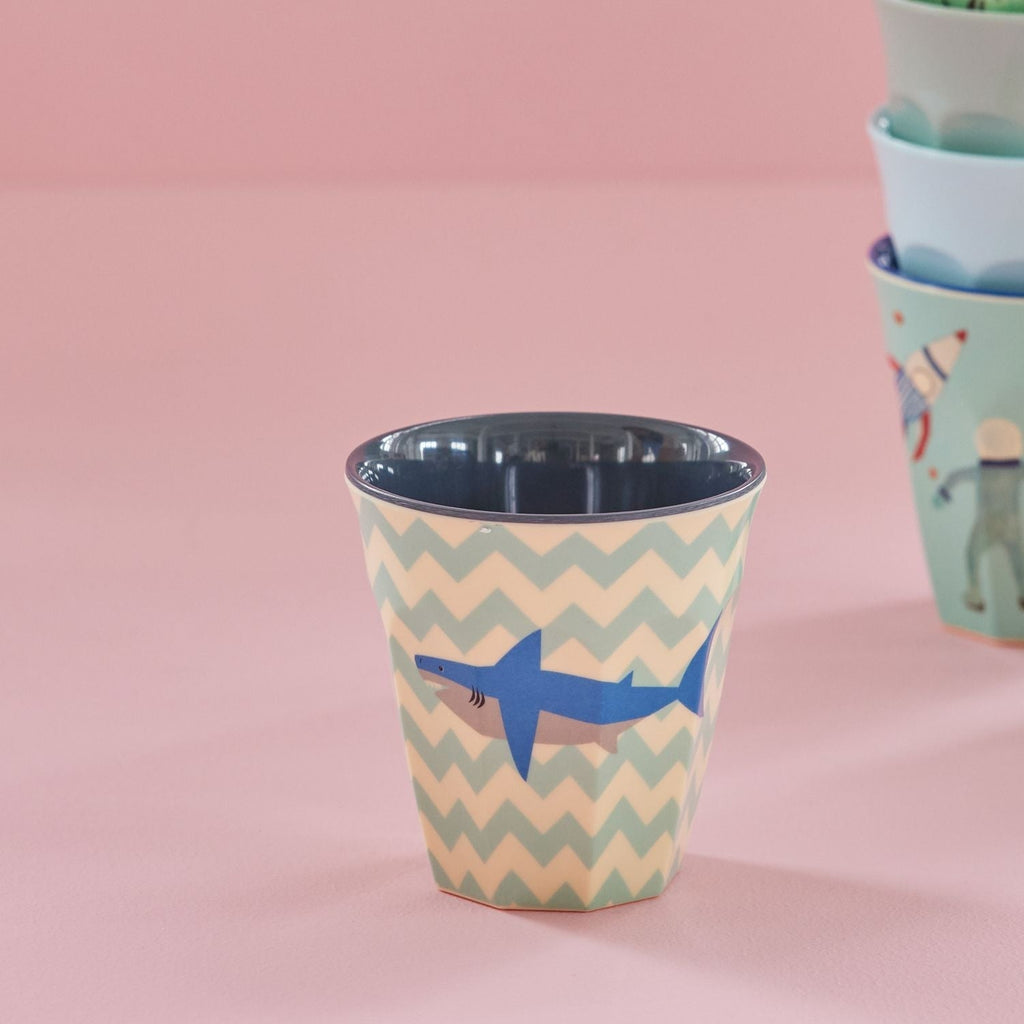 Melamine Cup with Shark Print - Medium - 250 ml