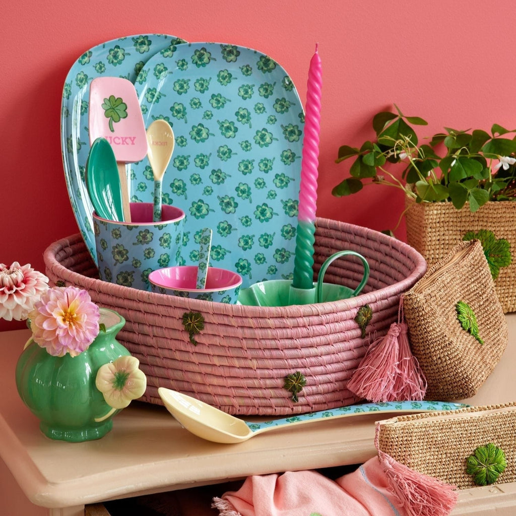 Melamine Rectangular Plate with Good Luck Print