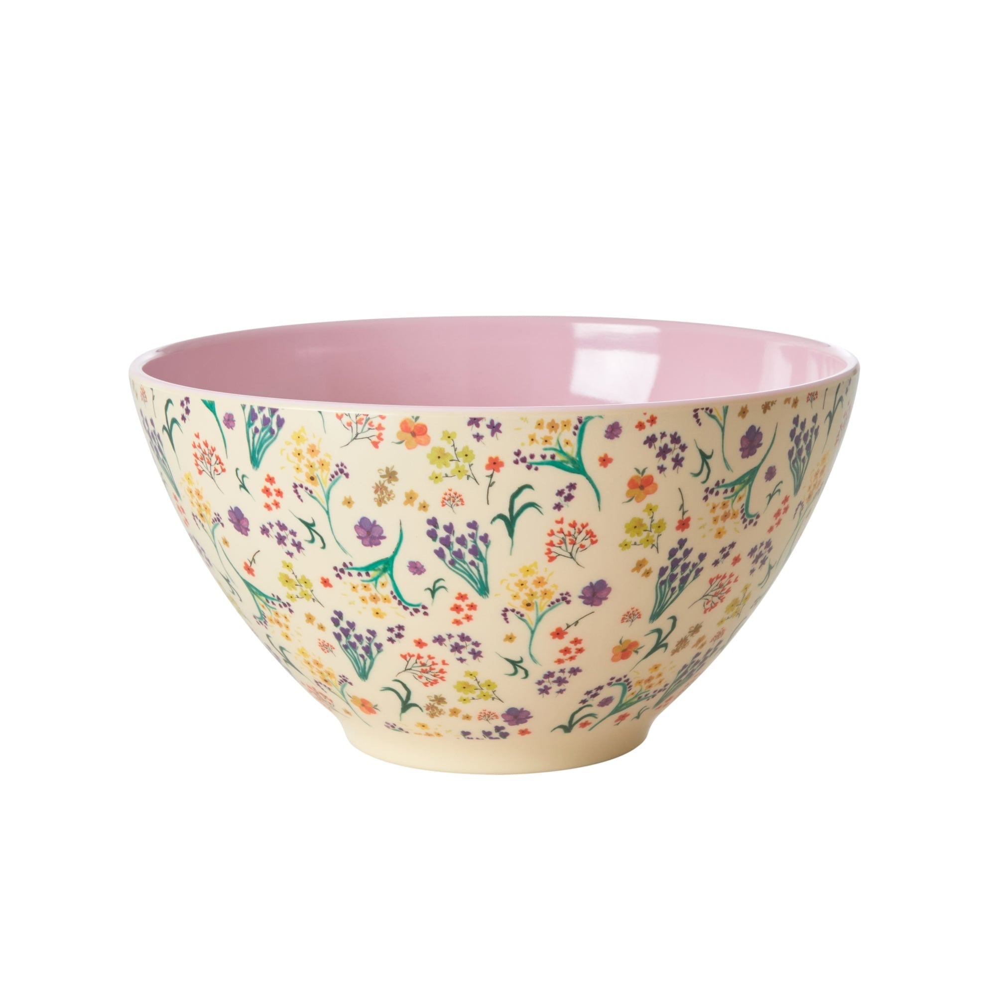 Melamine Salad Bowl with Wild Flowers Print - 4,5 L