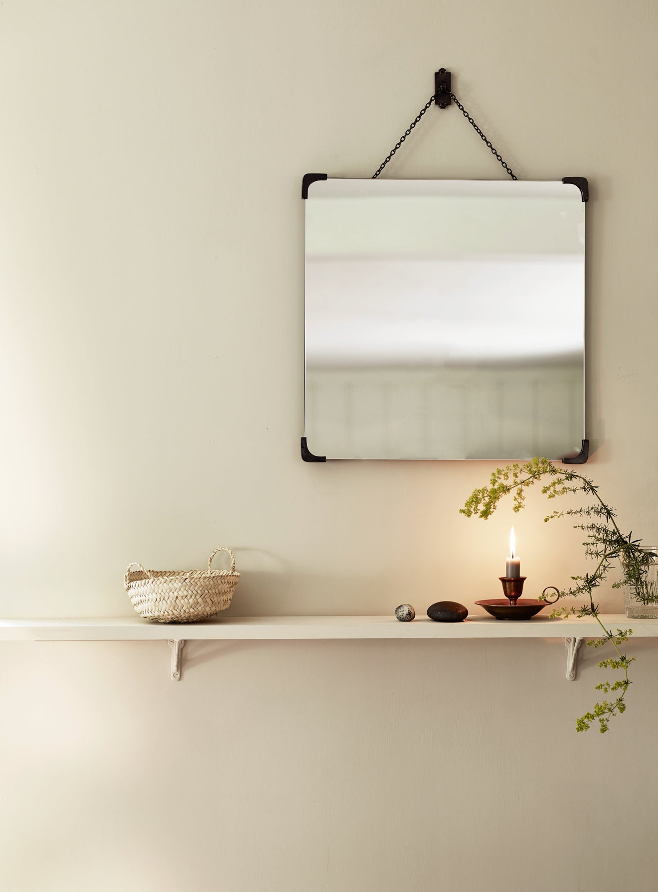 Bilton Bathroom Mirror, Blackened Brass