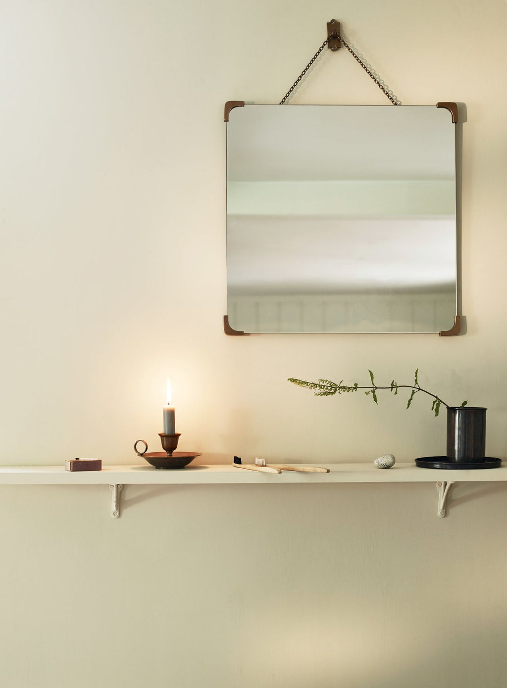 Bilton Bathroom Mirror, Antique Brass