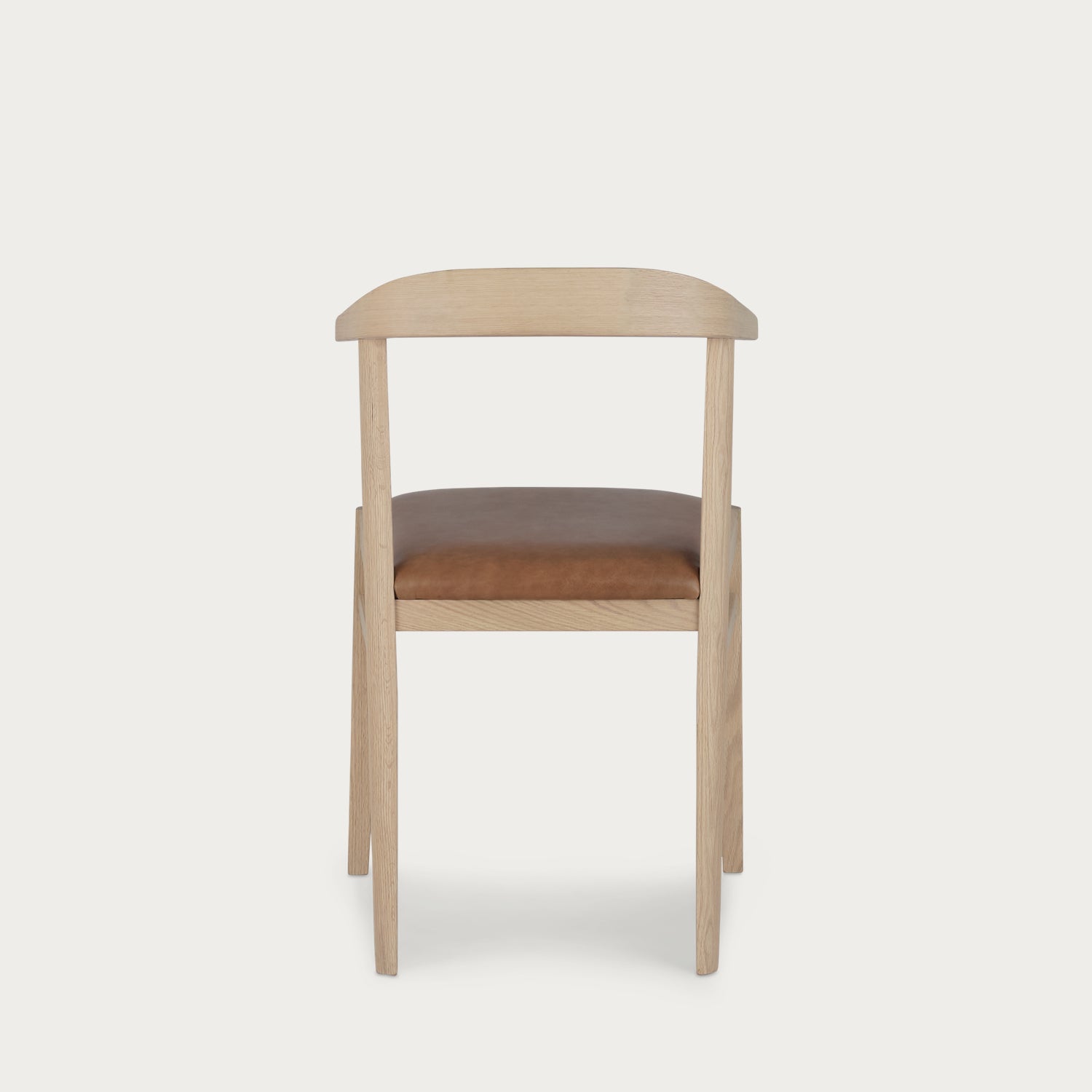 Borough Oak Dining Chair, Tan Leather