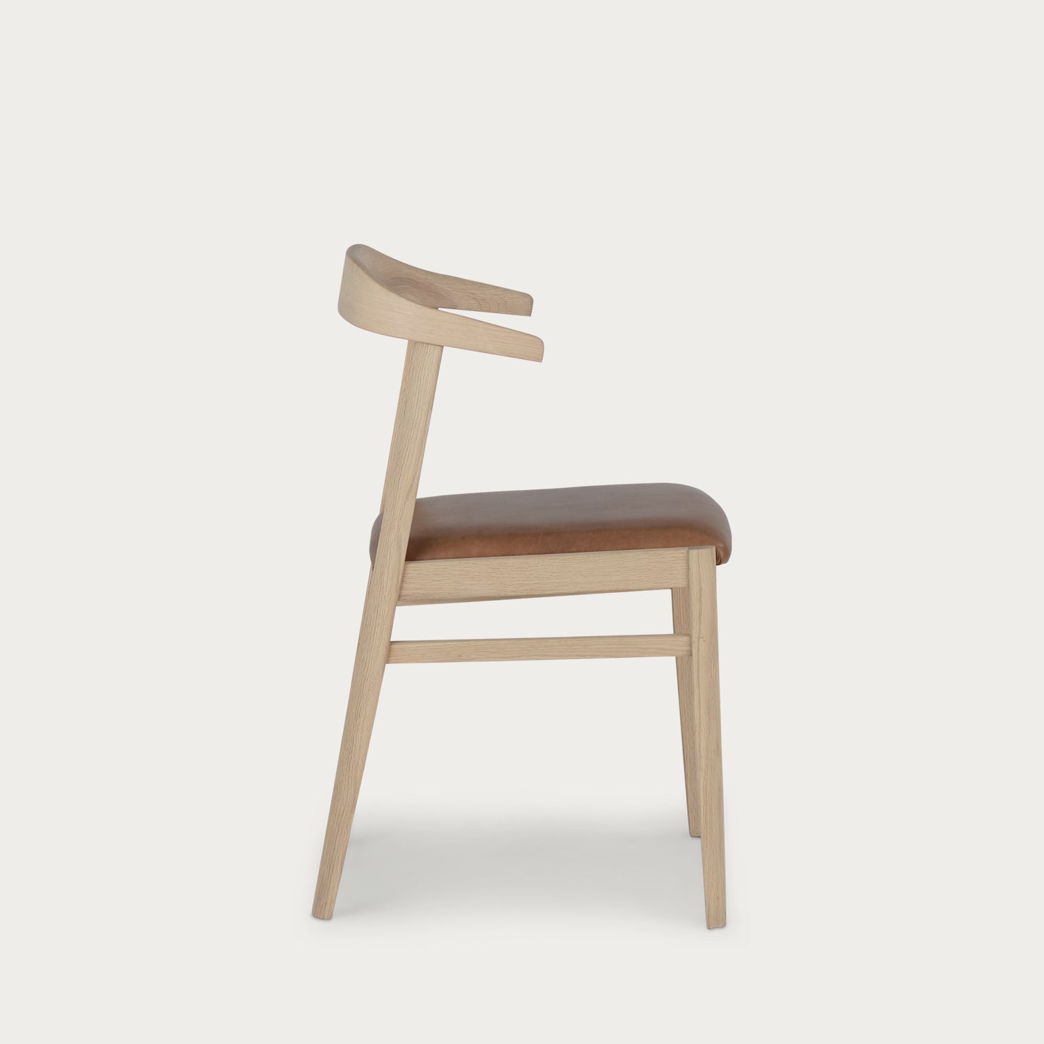 Borough Oak Dining Chair, Tan Leather
