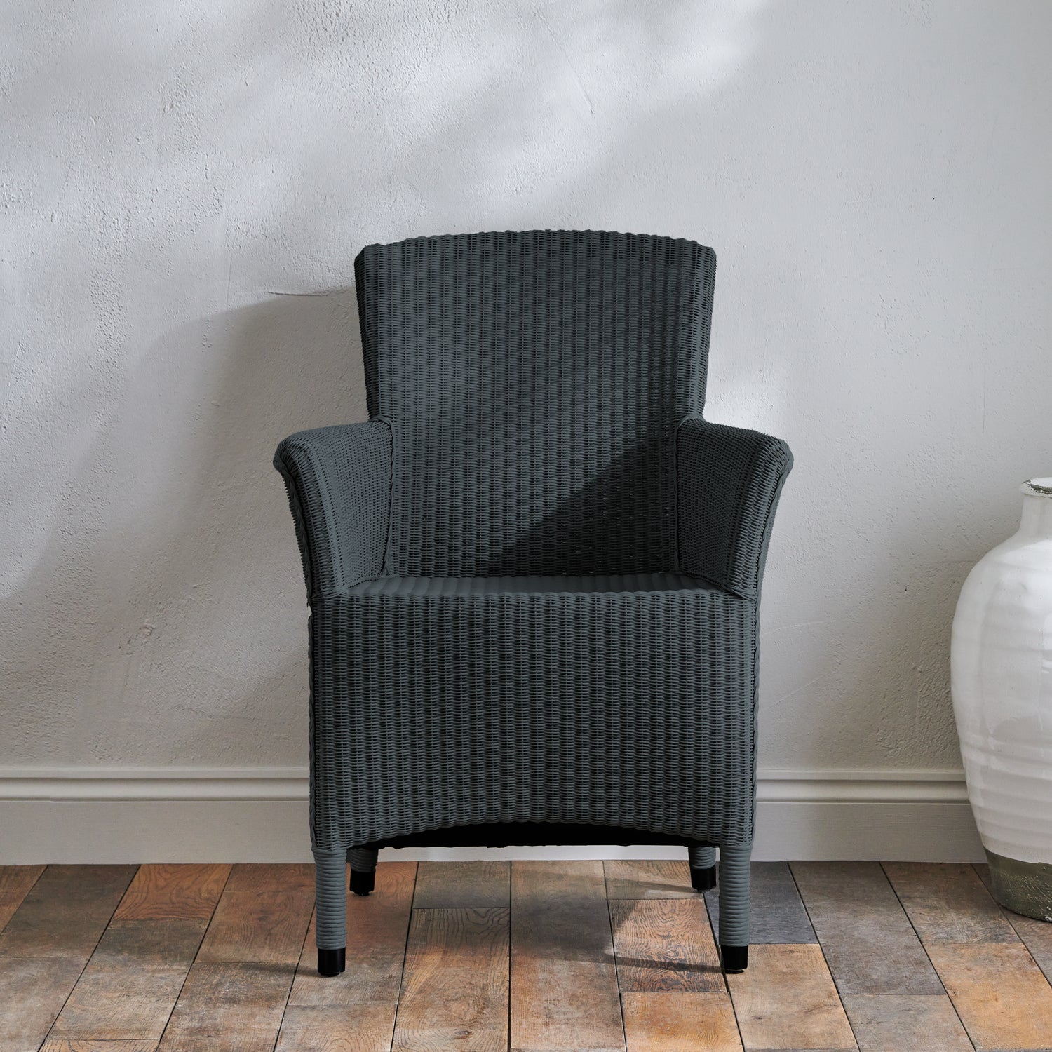 Havana Lloyd Loom Carver Dining Chair, Charcoal