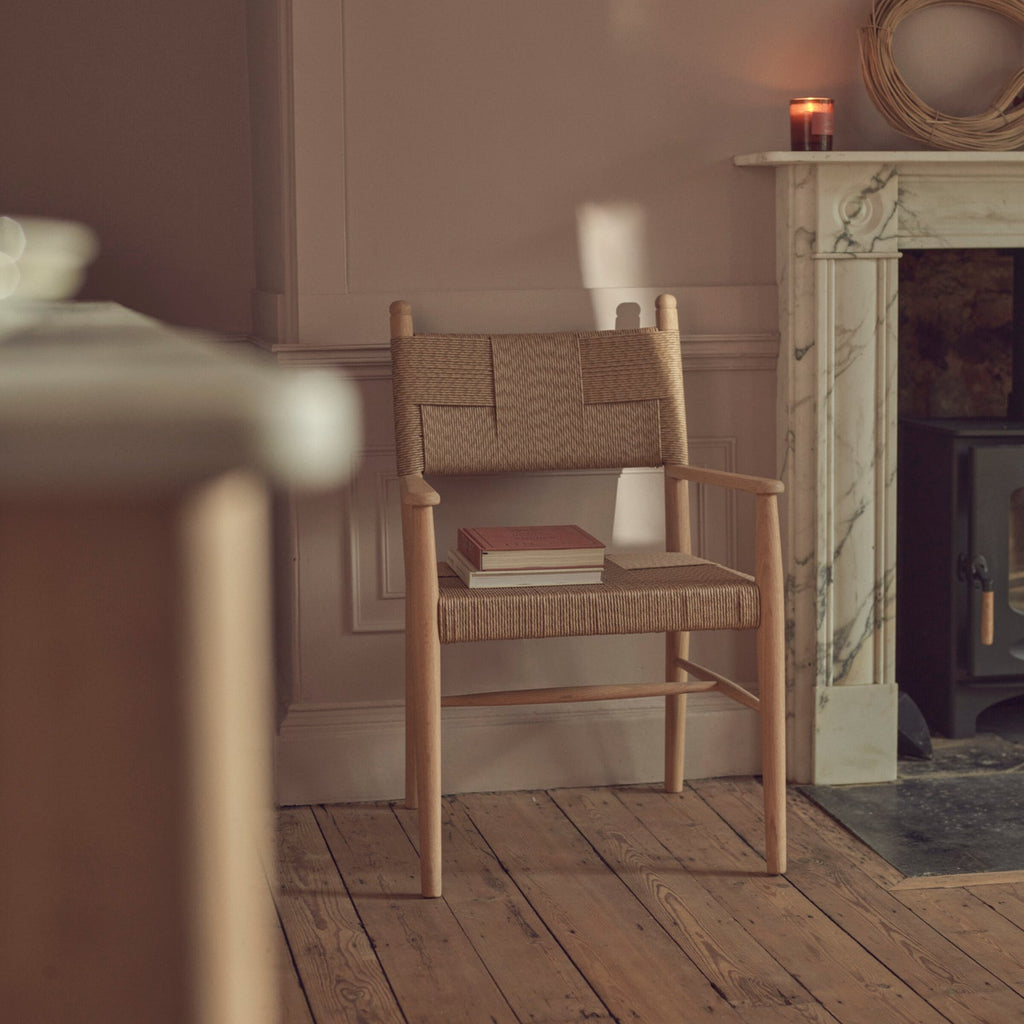 Tilbury Rattan Carver Chair, Natural Oak