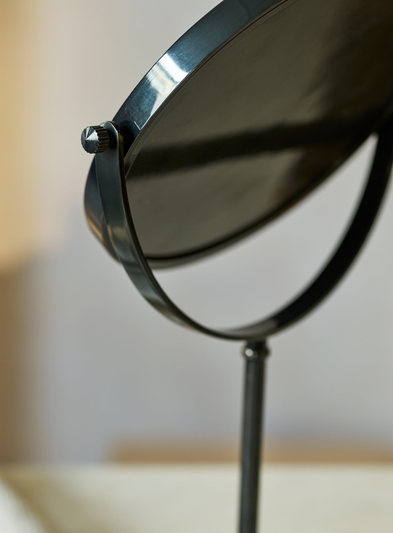 Bilton Pedestal Mirror, Blackened Brass