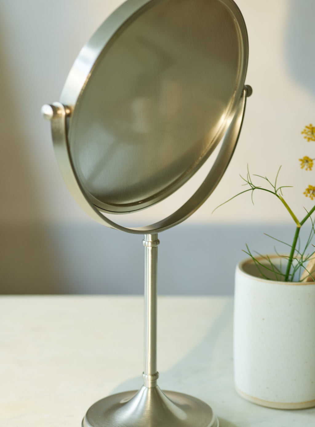 Bilton Pedestal Mirror, Matt Nickel