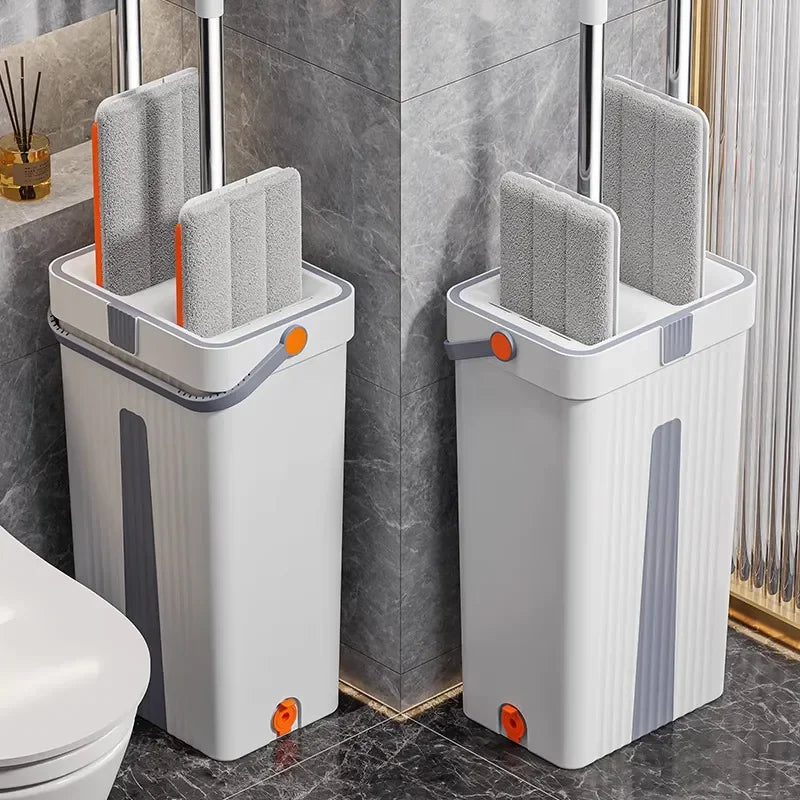 Hand Free Flat Floor With Bucket Mop 33cm