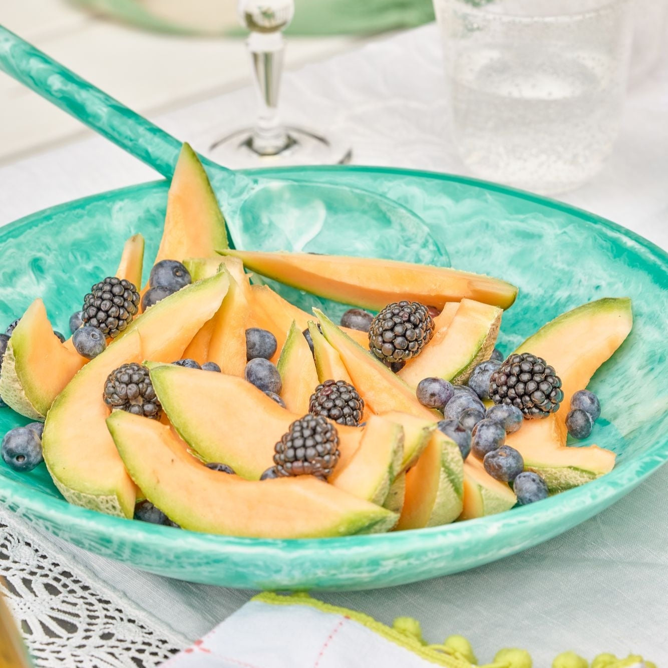 Resin Salad Bowl in Soft Green