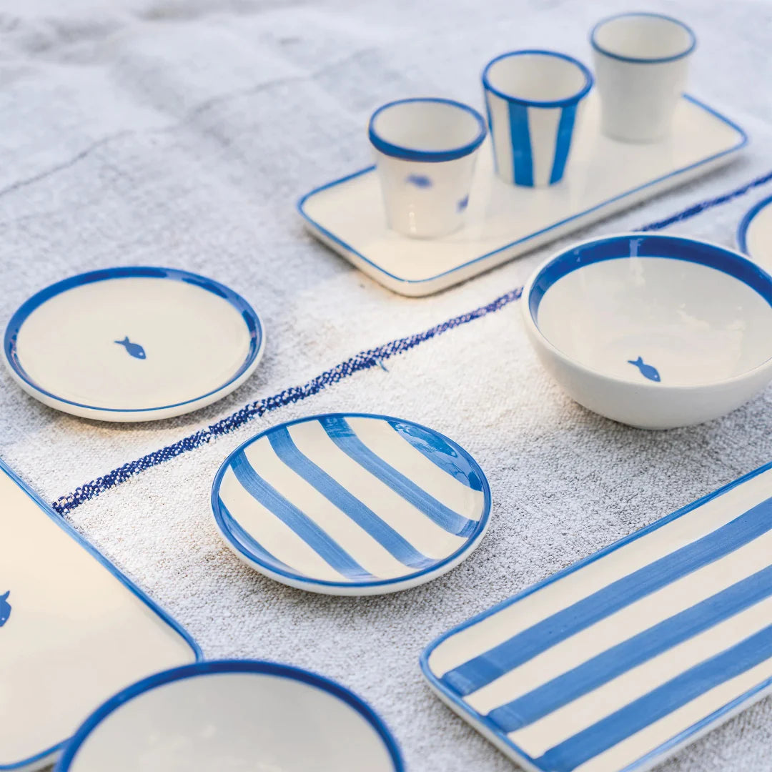 Zafferano Lido Blue Fish Bowl - set of 6