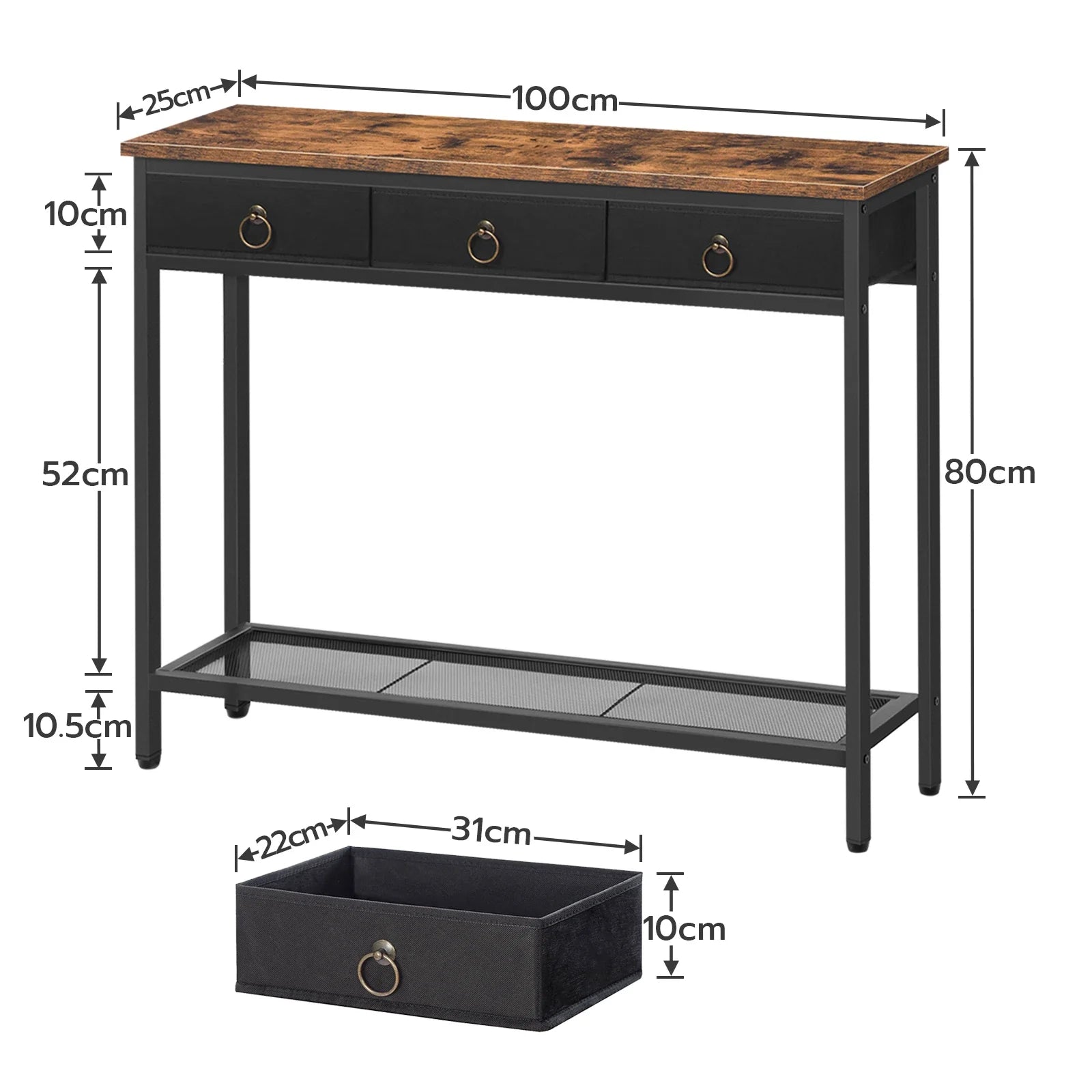 Hoobro Narrow Entryway Console Table With 2 Drawers