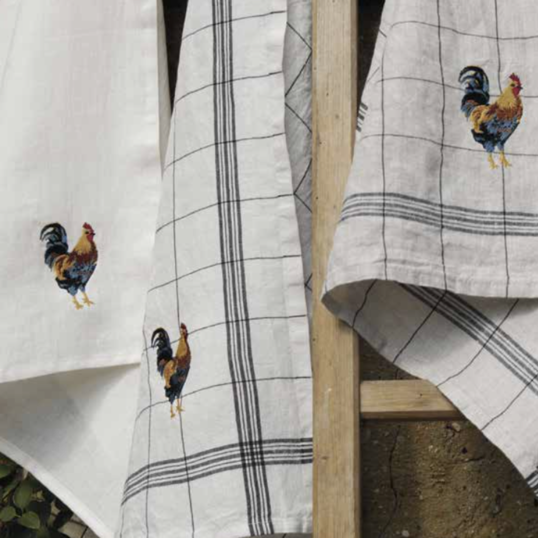 CHARVET ÉDITIONS Coq Tea Towel
