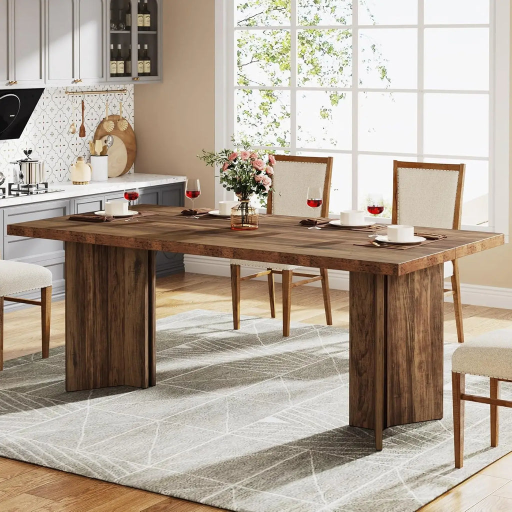 Farmena Walnut Effect Dining Table for 4-6