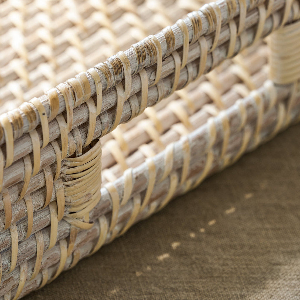 Garden Trading: Wittering Rattan Rectangular Trays Set of 2 White