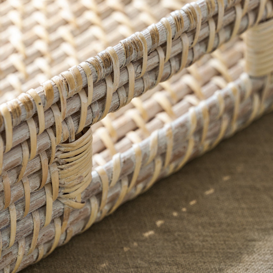 Garden Trading: Wittering Rattan Rectangular Trays Set of 2 White