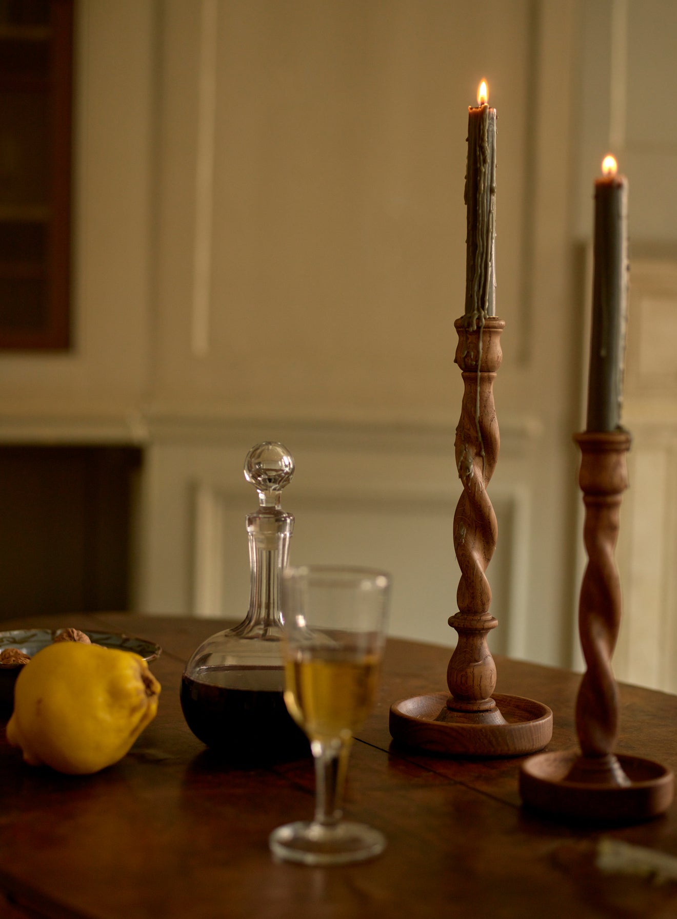 Albert Turned Oak Candlestick