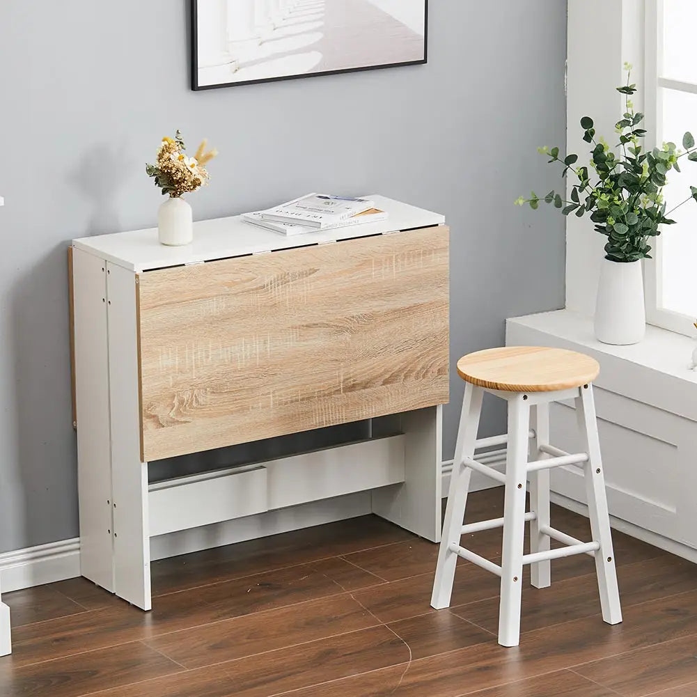 Wooden Droplead Foldable and Expandable Dining Table