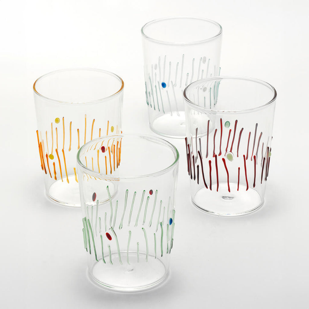 ZAFFERANO Set of 4 Stagioni Glass Tumblers
